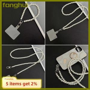 fanghui Xách tay điện thoại di động dây buộc Crossbody Vòng cổ chuỗi ngọc trai dây đeo chống mất Sling cho trường hợp điện thoại