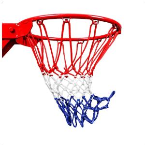 2PCS Standard Basketball Nets All-Weather Indoor and Outdoor Professional Competitions Replacement Net Heavy Duty Nylon Basketball Net Red White Blue Tricolor