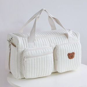 HamshMoc Mom Travel Bag Portable Tote Bag With Wide Handle Large Opening For Baby Items Storage And Organization