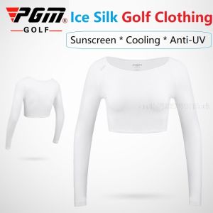 แฟชั่นผู้หญิงเสื้อกีฬากอล์ฟ UV Ice เสื้อยืดแขนยาวชุดชั้นในระบายความร้อนฤดูร้อนครีมกันแดดเสื้อสำหรับปั่นจักรยาน Cropped Top กางเกงเล่นกอล์ฟ
