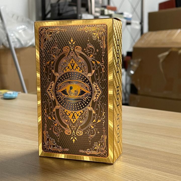 Golden Tarot 12x7cm English Deck Classic for Beginners with Color Paper ...