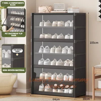 Flip Dustproof Shoe Cabinet with Clear Door / 30cm Deep Large Shoe Rack Organizer/Rainbowculture