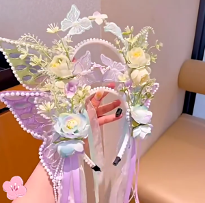 Glistening Pearls Hairband Princess Ribbon Hairband Gorgeous Pearls Floral Hairband Flower for School Play