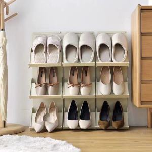 Classy Luxe Stackable Shoe Rack Simple Door Household Plastic Shoe Care Storage Shoe Organizer Rack Layered Tidy Rack