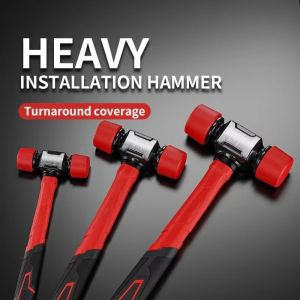 GORGE Double-Faced Rubber Mallet Non-Slip Grip Solid Rubber Head Non Rebound Mallet Professional No Rebound Floor Tile Mallet Floor Tile Installation