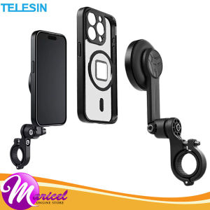 Telesin iPhone 15 Pro Max MagSafe Magnetic Bicycle/Motorcycle Handlebar Bracket Mount with Phone Case P3-MPH-02
