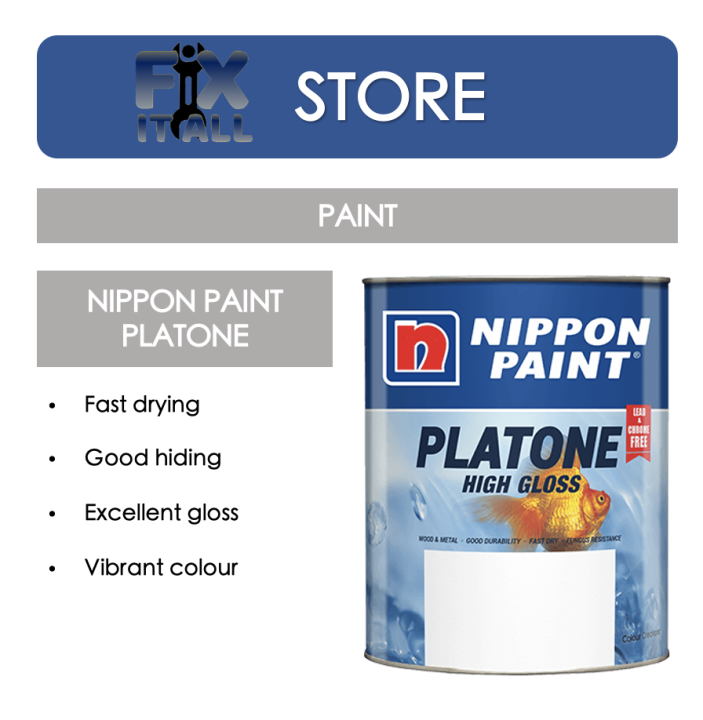 [FIXITALL] Nippon Platone High Gloss Wood & Metal Paint - 1 Litre | Lazada