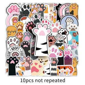 50PC Cartoon Cat Claw Sticker Pet Cat Được cá nhân hóa Mark PVC Tự dính không thấm nước máy tính xách tay trang trí hành lý Cúp nước Animal Sticker