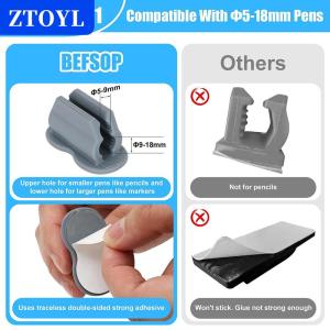[COD]🔥🔥🔥ZTOYL High Quality Silicone Self-Adhesive Creative Pen Rack Anti-fall Anti-lost Storage Clip Marker Pen Desk Organizer Accessories