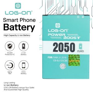 Baterai Log On EB-BJ120CBE Untuk Samsung J1 2016 J120 Power Boost - Kapasitas 2050mAh Original Battery Batre - 1 Tahun Garansi