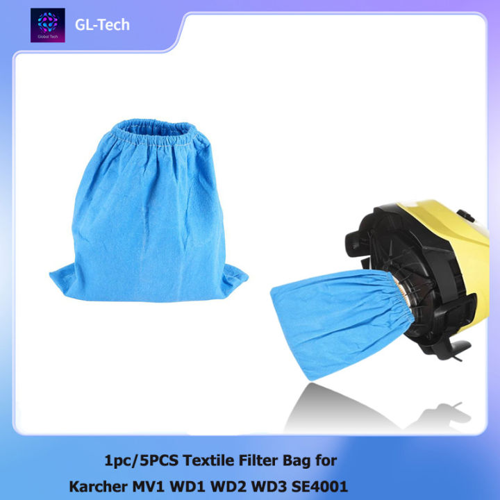【GLTech】3PCS Textile Filter Bag for Karcher MV1 WD1 WD2 WD3 SE4001