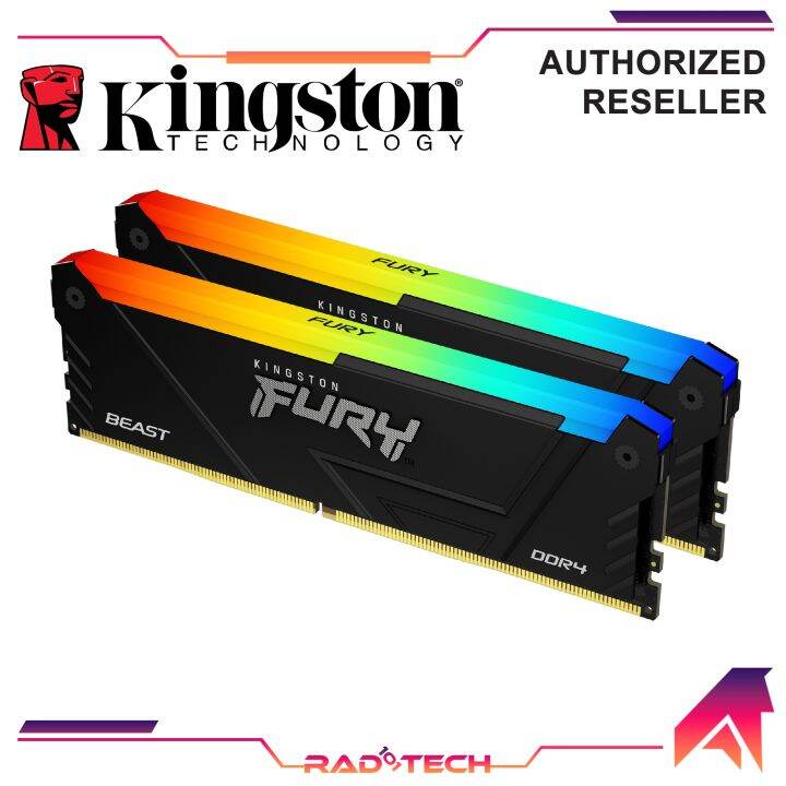 Kingston Fury Beast 16GB 3200MHz DDR4 CL16 DIMM (Kit of 2) RGB 2x8GB ...