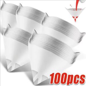 300pcs Disposable Car Paint Filter Paper / Conical Mesh Paper Paint Filter Funnel / Paper Purifying Straining Funnel Filter / Nylon Micron Paper Funnels