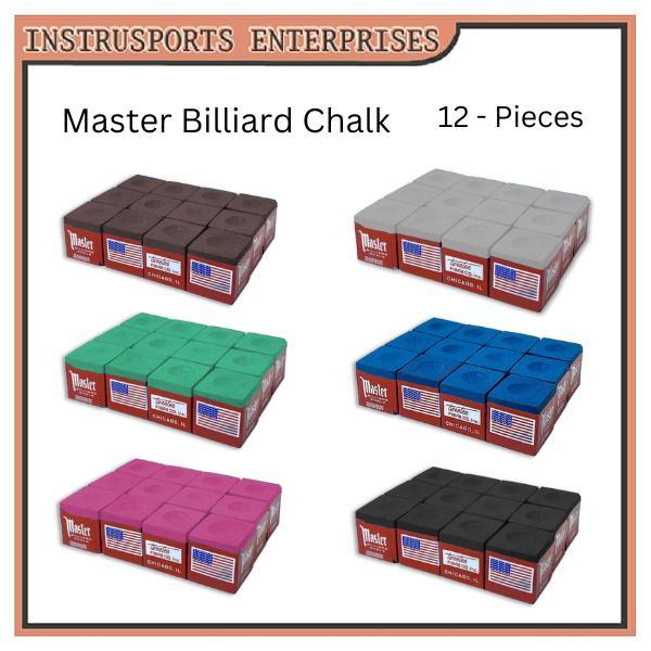 12 Pieces. / 1 Dozen. Master Billiard Chalk Original Pool Cue Chalk