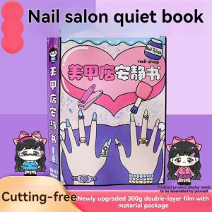 VERIDIAI Sáng tạo Sách Yên Tĩnh Cửa Hàng Móng Tương tác 3D Sách Yên Tĩnh Trang Điểm Hài hước Tự làm Sách yên tĩnh trò chơi dán nhãn Quà sinh nhật