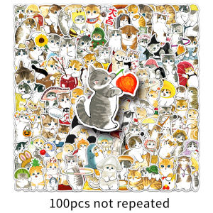 100ชิ้นลูกแมวมือวาด AB รวมกันการ์ตูนน่ารักสติ๊กเกอร์กราฟฟิตีความคิดสร้างสรรค์ส่วนบุคคลกันน้ำตกแต่งฉีกออกโดยไม่มีเครื่องหมาย