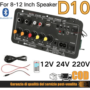 D60 1000W 12V24V220V Digital Bluetooth Amplifier Board Bluetooth USB DIY Radio Subwoofer Amplifiers