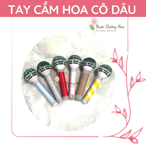 Tay Cầm Cắm Hoa Cầm Tay Cô Dâu ( đã trang trí như hình) dài 25cm (Màu giao ngẫu nhiên)