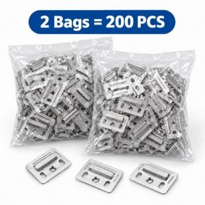 100/200/500pcs WPC Panel Fixing Clips – Heavy-Duty Metal Retainers for Fluted Wall & Ceiling Clad