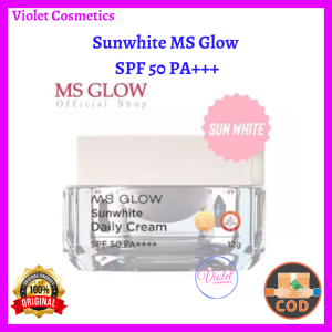 Sun White Daily Cream SPF 50 MS Glow / Sunscreen MS Glow SPF 50 PA+++ / Sunblock Wajah