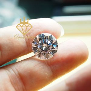 (Size 4.0 ly) Kim cương nhân tạo Moissanite giác cắt tròn màu trắng