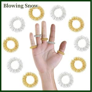 Blowing 10pcs Stainless Steel Finger Massage Ring Acupuncture Ring Therapy Relax Blood