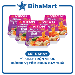 [SET 5 KHAY] - VIFON - Mì khay trộn Vifon hương vị Tôm chua cay Thái Vifon Mì trộn Tôm chua cay Thái Vifon (90g/khay)