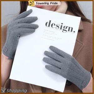 [Towering Pride] Phụ nữ mùa đông dày sang trọng Găng tay thời trang da lộn ấm áp ngoài trời guantes Lady màn hình cảm ứng lái xe Găng tay thể thao đi xe đạp găng tay