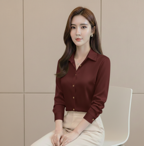 CALISSA FASHION BISA COD KEMEJA/ATASAN WANITA KANTOR/OFFICE STYLE KOREA LENGAN PANJANG MODEL NAOMI