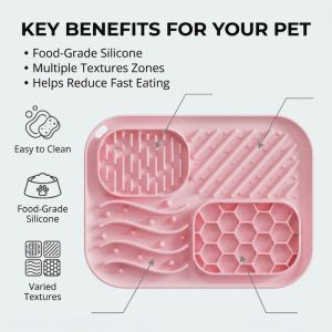 AP AIMAYAPET Pet Slow Feeder Mat Silicone Licking Bowl Cats Dogs Antispill Suction Cup Base Non-Slip Ergonomic