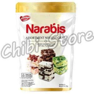 Naraya Narabis Nougat - Assorment Chocolate Crumbs Matcha Orange Strawberry Nougat Crisp - Narabis dengan Kukis Aneka Rasa Cokelat Cream Matcha Orange Strawbery Cookies 90g