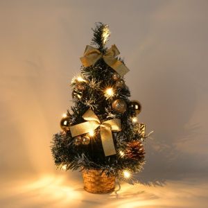 Mini Artificial Christmas Tree Tabletop Pine Decor With Led Lights Battery Operated Diy Ornament
