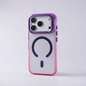 Camera Stand Magnetic Phone Case For iPhone 17 16 15 14 13 Pro Max For MagSafe Transparent Hard Back Cover with Lens Stand For iPhone 17 Air 16 15 14 Plus Gradient Clear Shockproof Protection Casing
