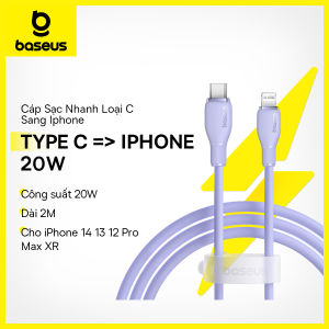 [TYPE C => IPHONE] - Dây cáp sạc nhanh Baseus công suất 20W đầu Type C => Iphone dành cho các dòng iPhone 14 13 12 Pro Max XR (Loại chiều dài dây 1M2   2M)