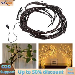 【Vodool Auto Center】Colorful LED Vine Tree Branch Fairy Lights 8 Modes Remote Control for Festive Decoration