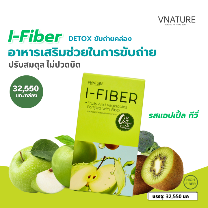 ไฟเบอร์ ช่วยขับถ่าย แก้ท้องผูก ดีท็อกซ์ VNATURE I-Fiber วีเนเชอร์ ไฟเบอร์แอปเปิ้ล ล้างลำไส้ ไฟเบอร์ขับถ่าย ใยอาหารสูง ช่วยขับถ่าย ดีท็อกซ์ลำไส้