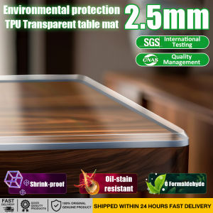 🔥100% TPU material🔥desk cover mat 1.5/2.5mm thicken tpu table mat transparent plastic table cover pvc table cloth table mat office desk table mat protector waterproof table top cover 透明桌垫