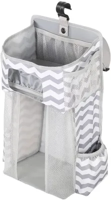 Baby Nursery Organizer Baby Hanging Nursery Organizer Large Capacity Infant Crib Diaper Holder Striped Storage Bag standard