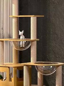 Premium Large Cat Tree House Wood Cat Condo Bed Scratcher House Cat Tower Hammock Cat Climbing Cat Scratcher House 猫爬架