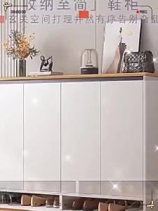 [CozyNest ]Cream style solid wood shoe cabinet for home entrance 2026 style entryway storage cabinet integrated storage unit for the living room door.
