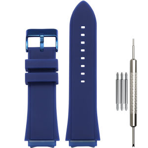 สายนาฬิกาซิลิโคนสำหรับผู้ชายรุ่น W 0247 g 3 W 0040 G 3 W 0040 G 7 นาฬิกาข้อมือกันน้ำอุปกรณ์เสริม 22 มม.สีเงิน