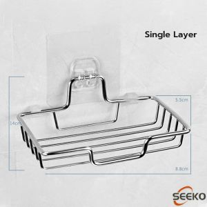 Seeko Soap Holder Stainless Steel Double Layer Soap Box Toilet Rack Wall-mounted Bathroom Holder