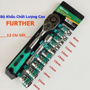Bộ tuýp khẩu 12 chi tiết 1/2" mở bu lông đa năng sửa chữa thiết bị máy móc