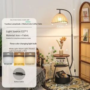 Double-layer floor lampcurved rod fishing lamp living room bedroom floor lamp