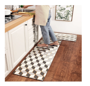 Kitchen Floor Mats: Waterproof & Oil Proof Carpets, PU Leather Cushioned Comfort Anti-Fatigue Non-Slip PVC Ergonomic Foam Foot Mat