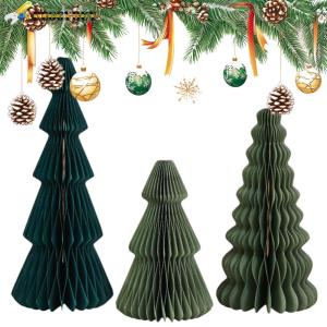 【New Arrival】 Honeycomb Christmas Tree Set of 3 for Festive Home Decor and Holiday Celebration