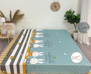 [Mẫu Thỏ Đôi] Hàng xịn. Ga CHỐNG THẤM kháng khuẩn chính hãng PT Chất vải Lụa Organic mềm mịn mát giúp bảo vệ đệm tối ưu