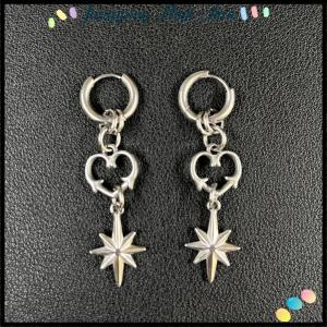 【Jumpping】 Punk Grunge Rock Chain Earrings Cool Fashion Cone Drop Earrings Goth Aesthetic Charm Jewelry Hip Hop Accessories Gift
