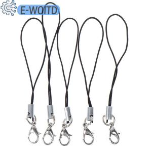 E-WOITD 10pcs lanyard พวงกุญแจสำหรับ USB Flash Drive สายคล้องคอสีดำ