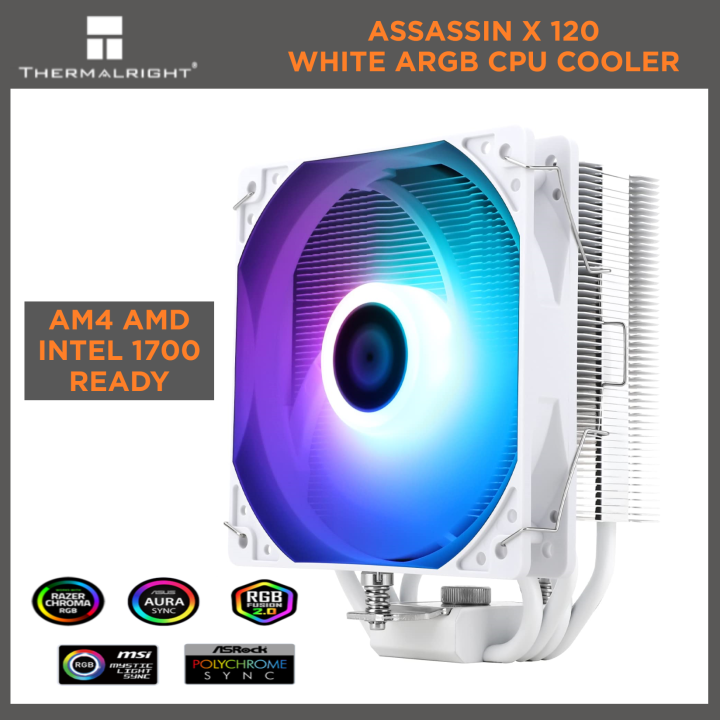 Thermalright Assassin X 120 R SE White. White CPU Air Cooler with ARGB Sync for AMD / INTEL
